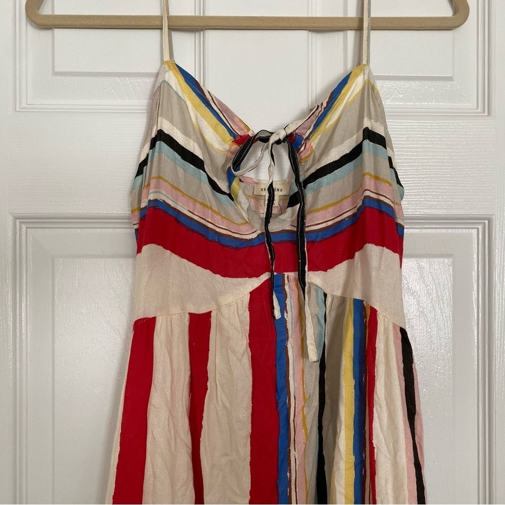 NWT Striped Maxi Dress En Crème ASOS Adjustable Straps Red pink Cream Size Small - Picture 3 of 7